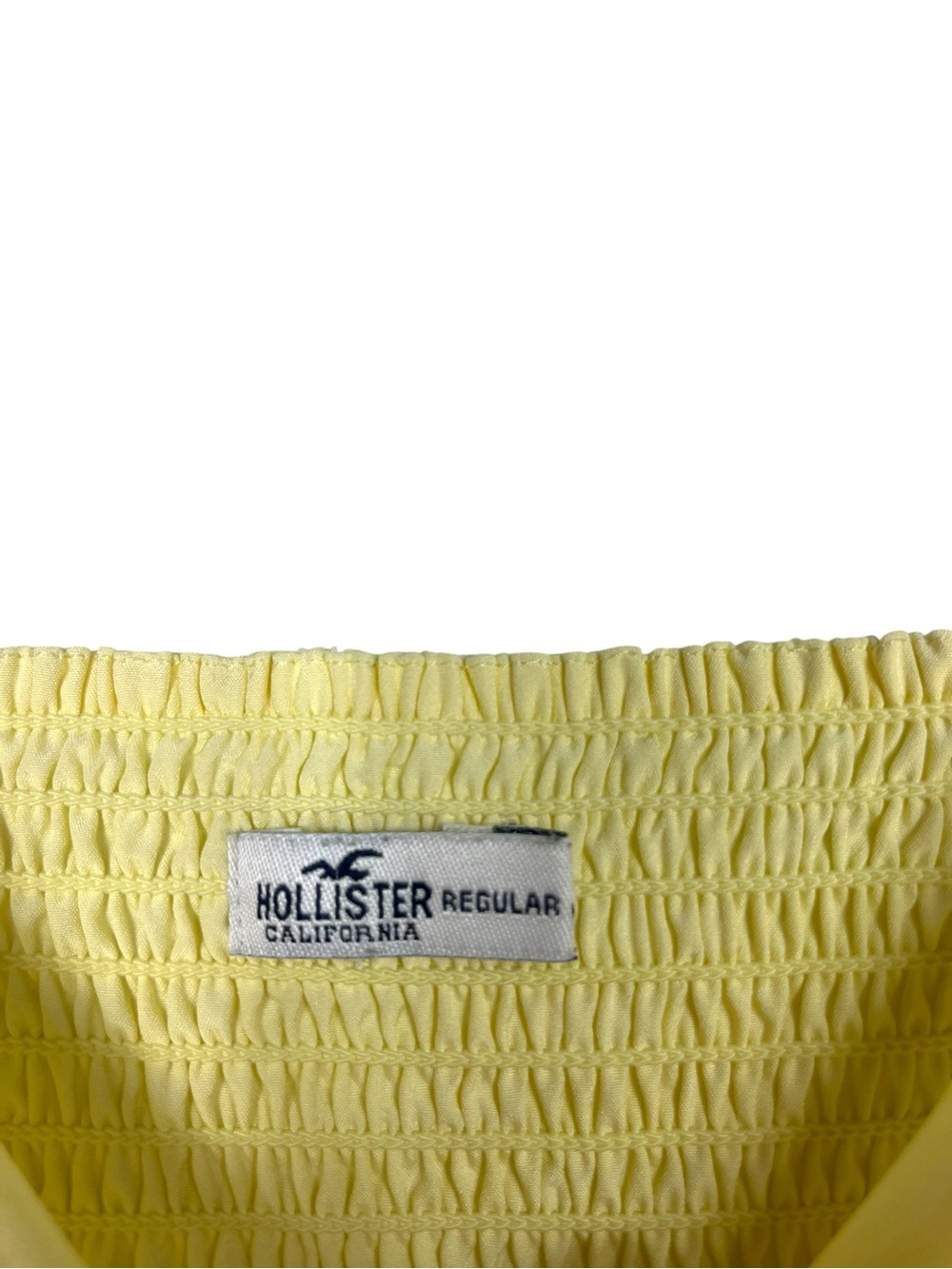 Hollister Yellow Corset Dress Mini XL Babydoll Ruched Back Adjustable Sundress - Picture 8 of 12